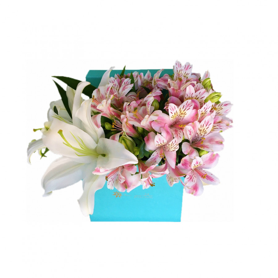 Box Tiffa Liliums y Alstroemerias