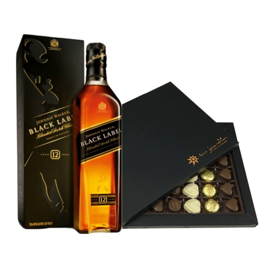 Whisky Johnnie Walker Etiqueta Negra 750 Ml mas Bombones