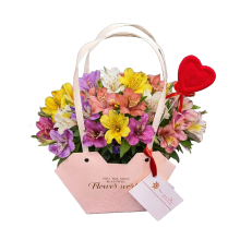 Cartera Rosa de Alstroemerias