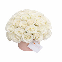 Box Cilindro de Rosas Blancas