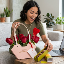 Carterita por 9 Rosas más Trufas Rapanui x8