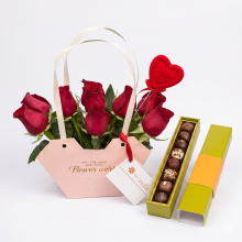 Carterita por 9 Rosas más Trufas Rapanui x8