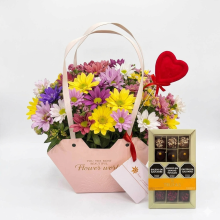 Cartera Rosa de Flores de Estación más Trufas Rapanui x15