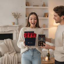 12 Rosas En Caja Mas 15 Bombones