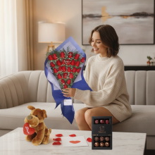 24 Rosas Mas Peluche Enamorado Con Bombones