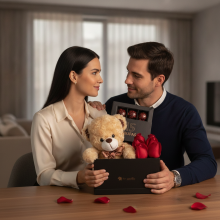 Box Del Amor 6 Rosas, Bombones mas Peluche
