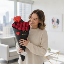 Cono del Amor 12 Rosas mas Globo
