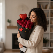 Cono del Amor 12 Rosas mas Globo