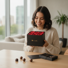 Caja por 9 Rosas Mas bombones