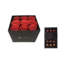 Caja por 9 Rosas Mas bombones