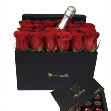 22 Rosas Bombones mas Chanpagne en Box
