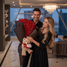 100 Rosas  Luxury mas Oso