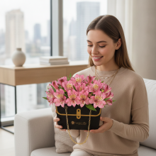 Box Cartera con Alstroemerias, Mas 15 Trufas