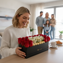 Box Super 16 Rosas mas Ferrero Rocher