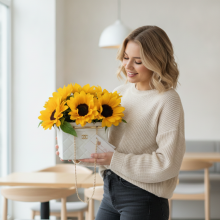 Cartera Luxury con 6 Girasoles