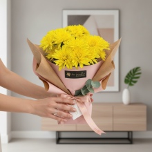 Cubo de Flores  Amarillas