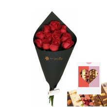 12 Rosas en Cono mas Caja Mosaico Rapanui