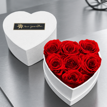 Box Corazón Premium 7 Rosas Rojas Eternas Importadas