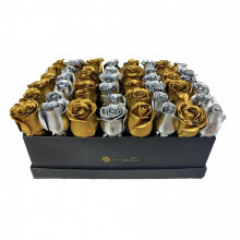 Box Gold por 48 Rosas Oro y Plata