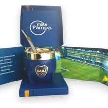 Mate Pampa Xl Boca Juniors más Bombilla Térmico Xeneize Cabj Color Azul